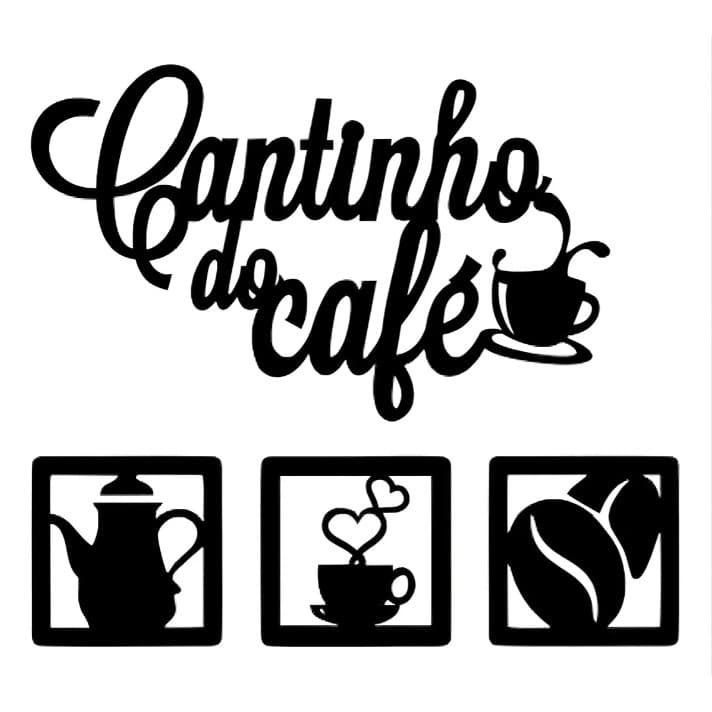 Kit Placas De Mdf Quadro Vazado Pra Decoração Canto Do Café