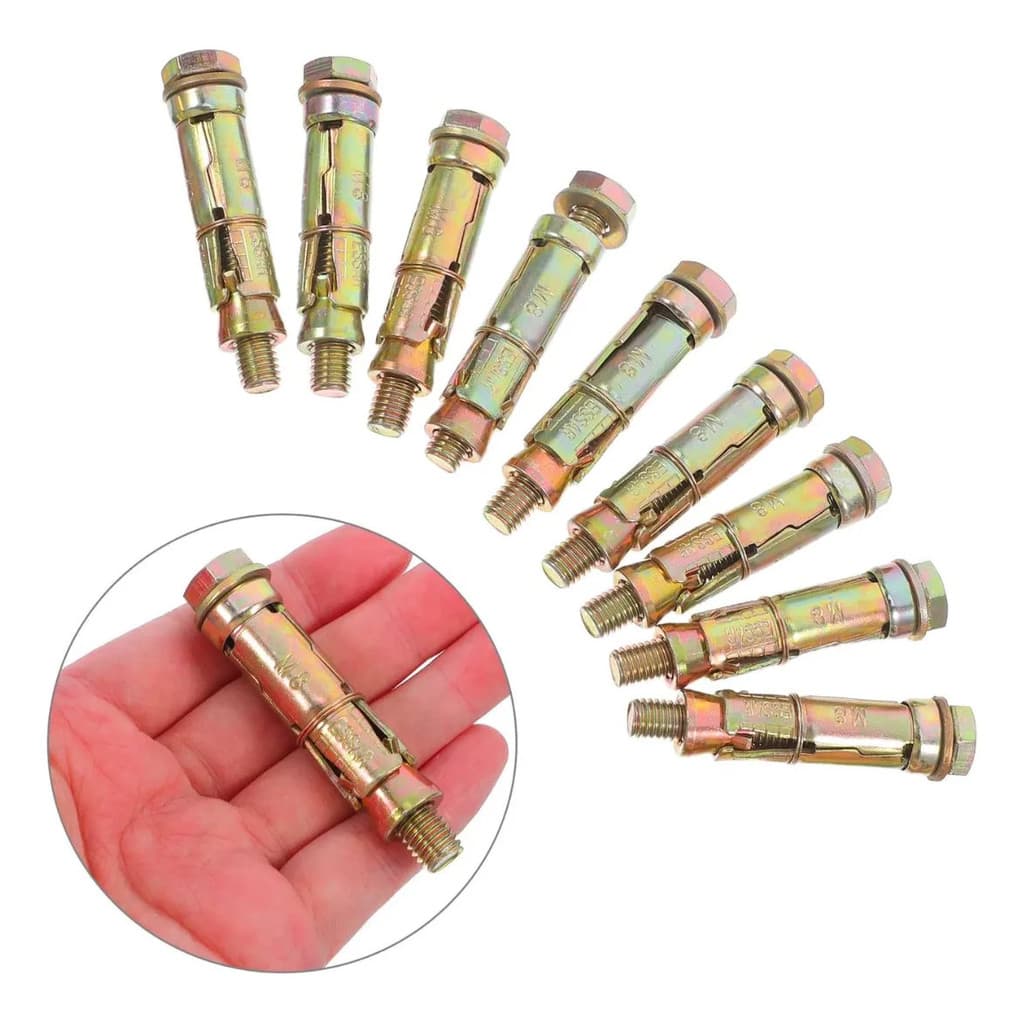 Kit 10 Bucha De Suspensão Chumbador Parabolt Para Concreto M8x60mm