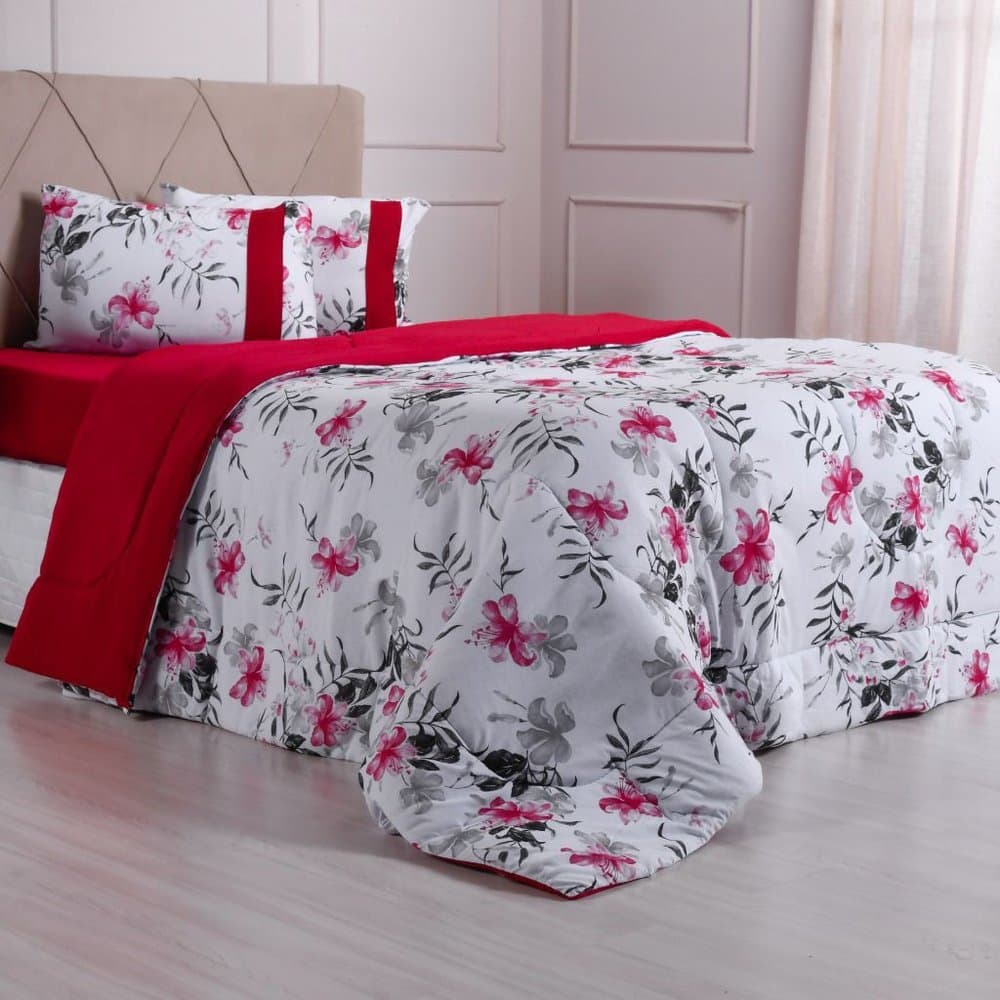 Edredom Solteiro Bella Cama Malha 125g/m² 100% Algodão 160x220cm Bene Casa