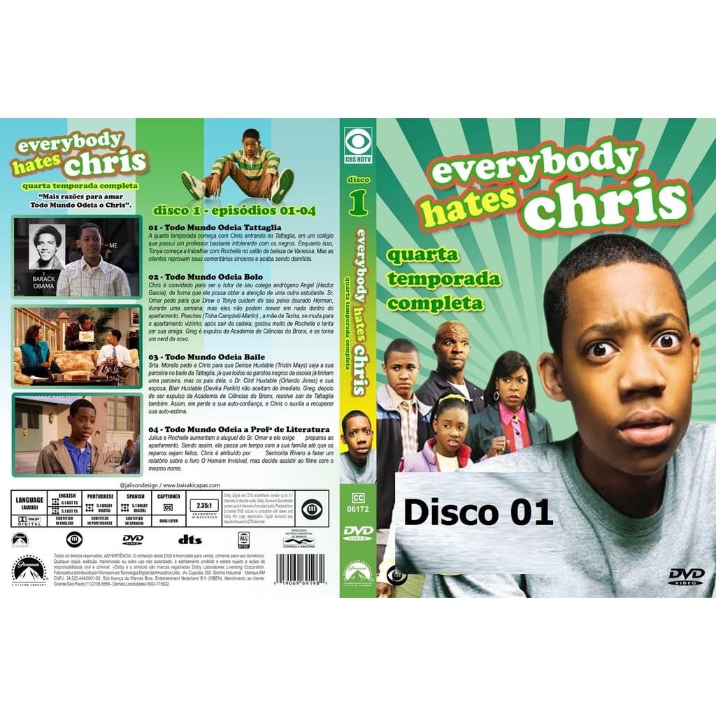 Dvd Todo Mundo Odeia o Chris - As 4 Temporadas Completas - Legendado ou Dublado - 08 Discos dvd