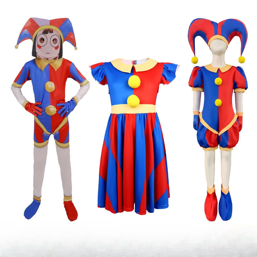 O Incrível Circo Digital Pomni Fantasia de Palhaço para Cosplay, Conjunto de Macacão, Traje para Role-Playing IC5O
