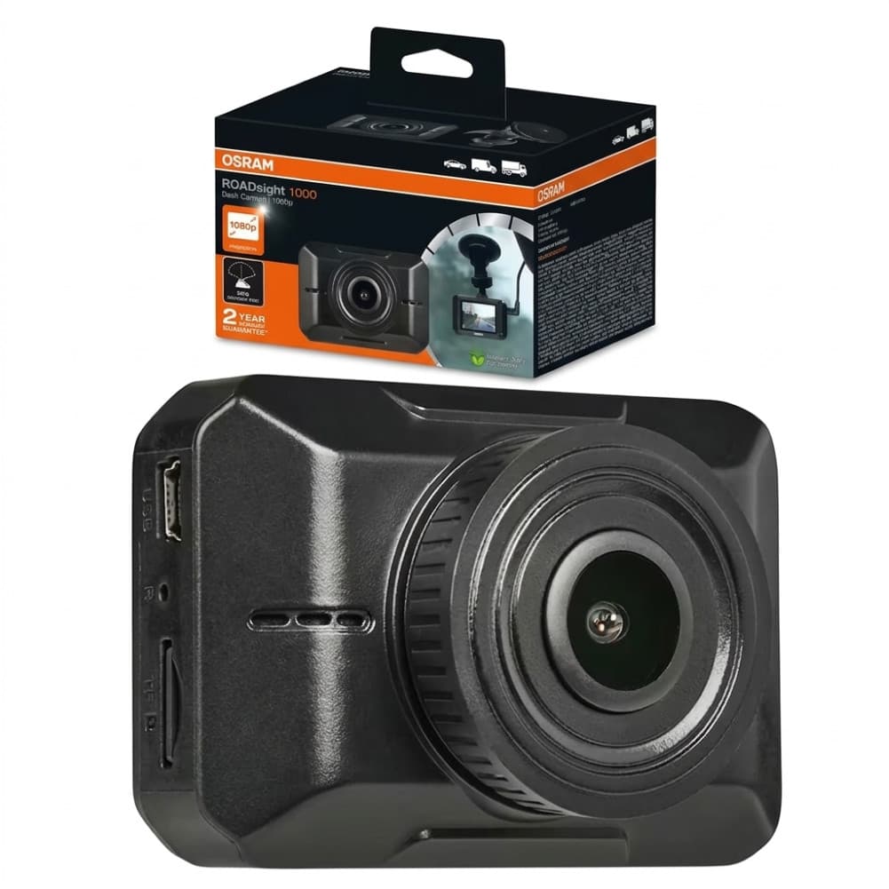 Camêra Veícular Automotiva DashCam Osram ROADsight 1500 HD 1080p Tela 2 Polegadas Angulo de Visão 110º Garantia 2 anos