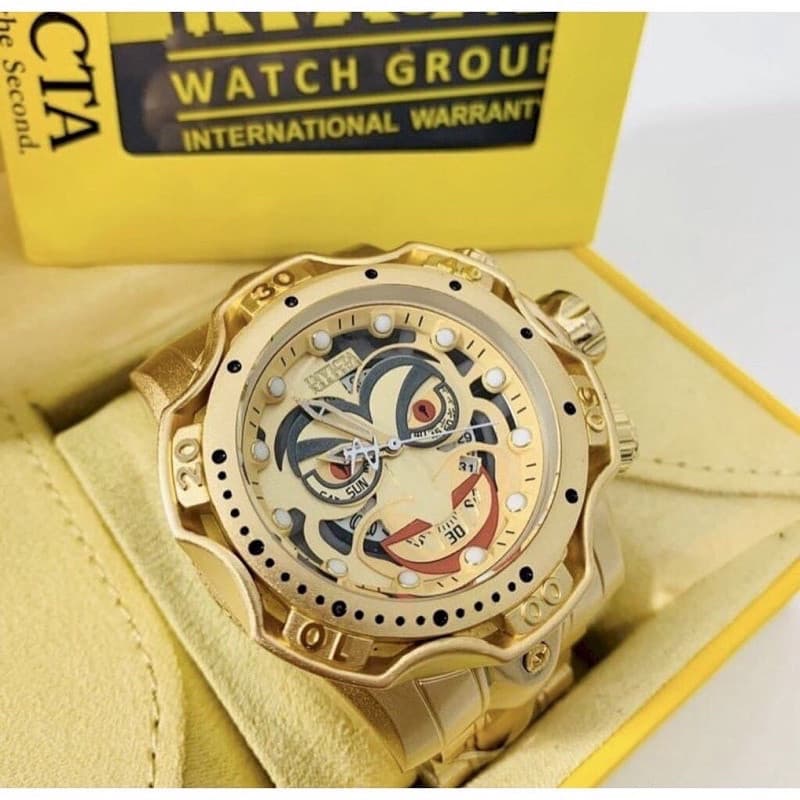 Relógio Invicta Coringa Joker Thunderbolt Venon Hybrid Grande Pesado Relogio Pulso Dourado
