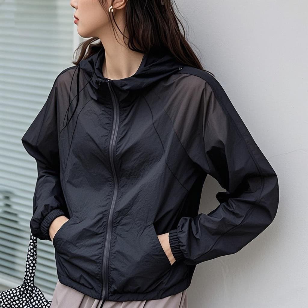 Roupas De Proteção Solar De Verão Para Mulheres , Jaqueta Casual Curta , Corta-Vento Leve , UV , Manga Comprida , Com Ca