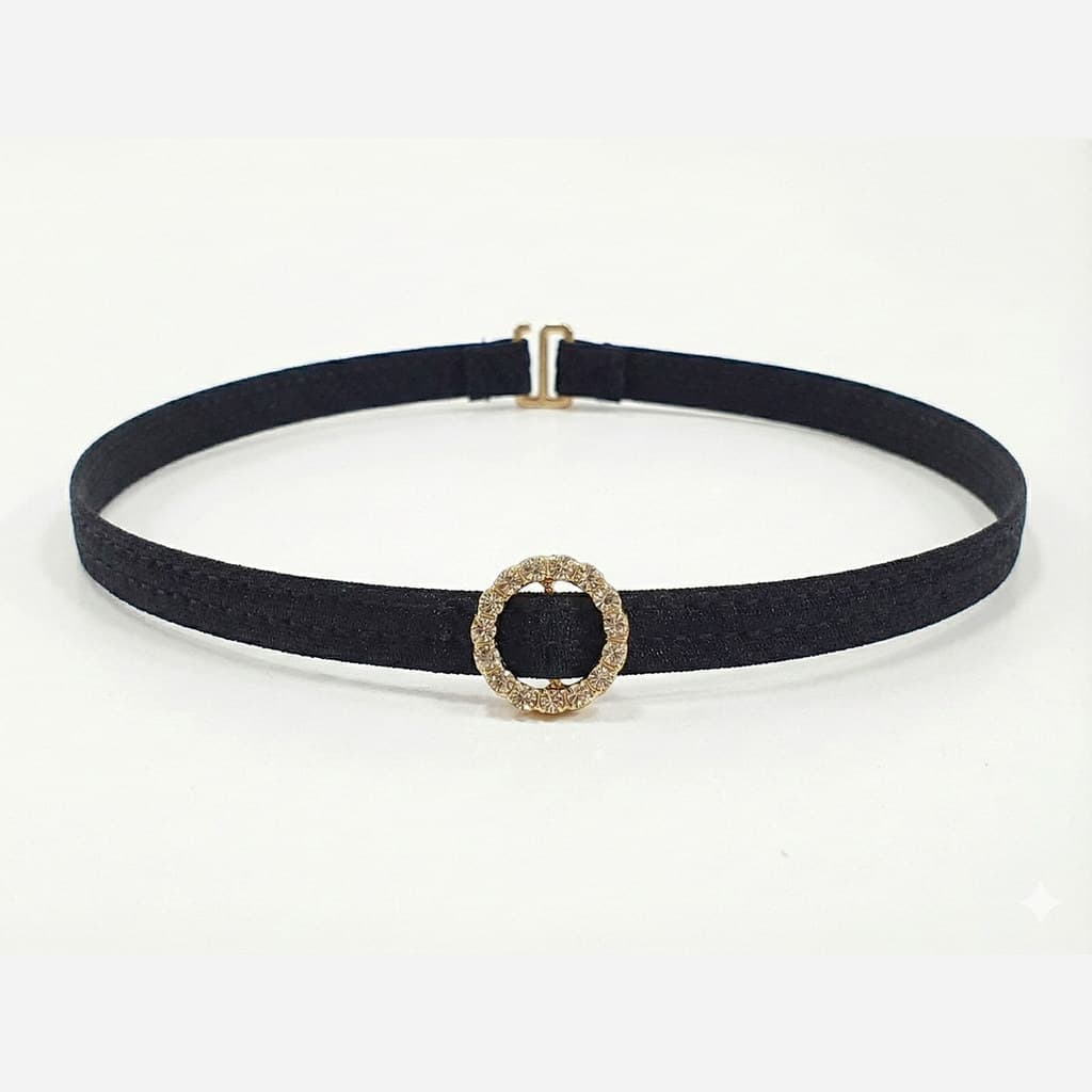 Gargantilha Choker Brilho e Desejo Com Pingente De Brilhantes Charme Estilo e Elegância