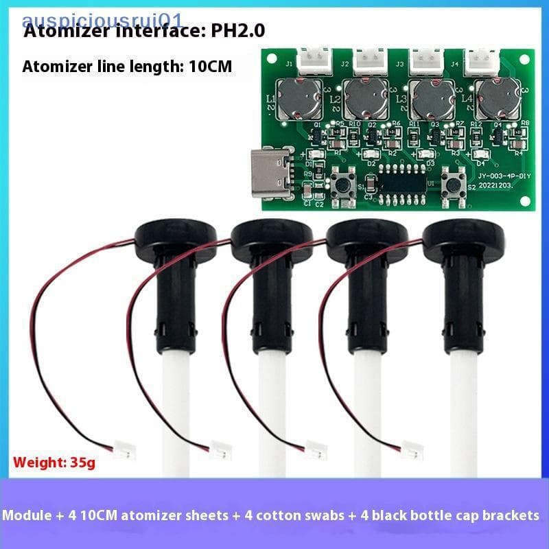 Quatro Umidificador Tipo-C USB Kits DIY Fabricante De Névoa E Driver Placa De Circuito Atomizador Folha Com Suporte Novo