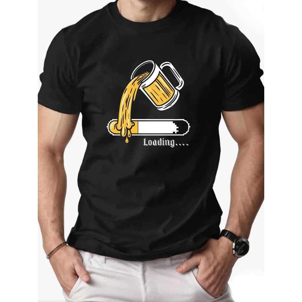 Camiseta Masculina Carregando Cerveja 100% Algodao Premium