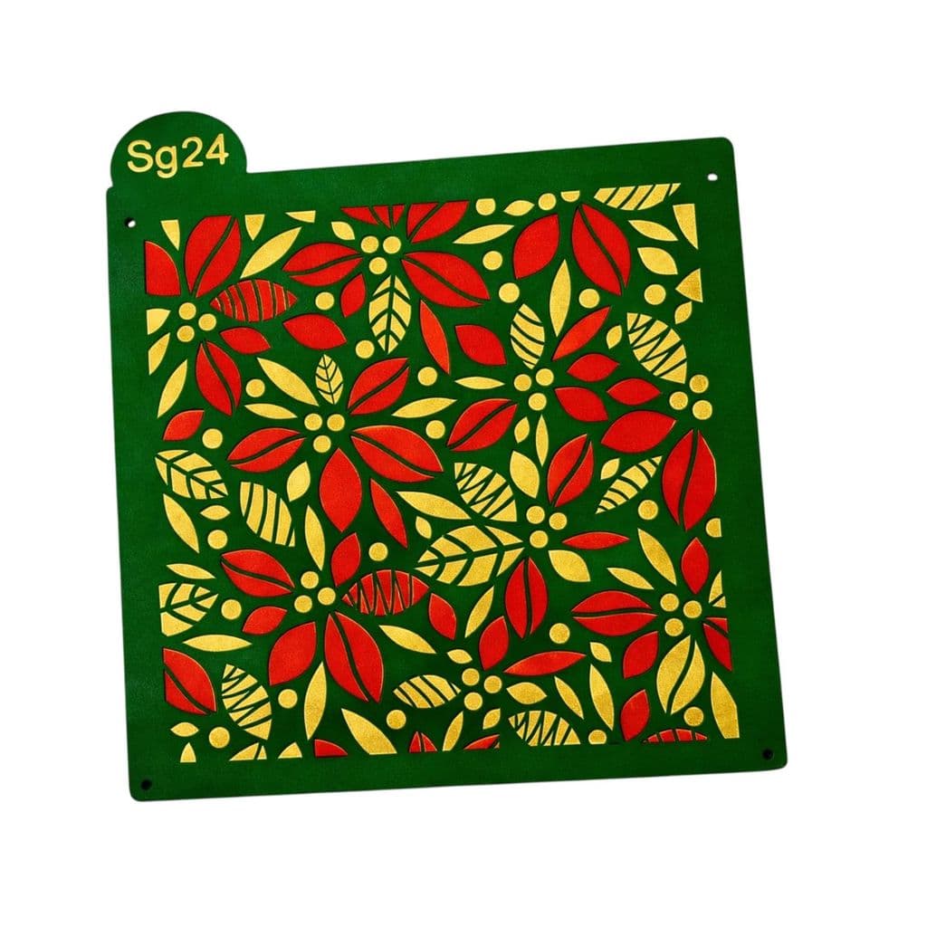 Stencil Textura Folhas e Flores Diversas SG24 Doces e Bolos