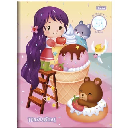 Caderno Brochura Quadriculado 1x1 cm Ternuritas (Pequeno) Foroni