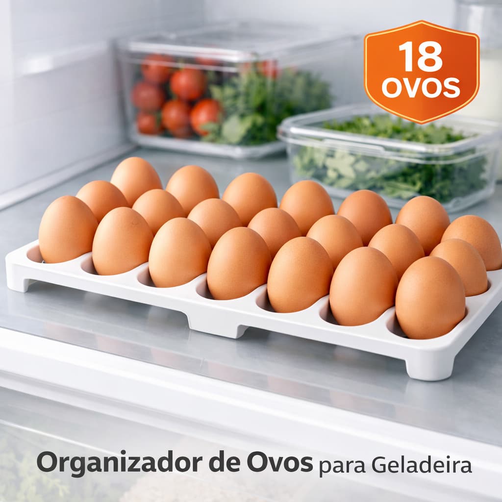 Suporte Organizador de Ovos para Geladeira | Porta Ovos | Organização de Cozinha