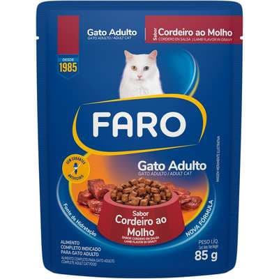 FARO SACHE GATO ADULTO CORDEIRO 85 GR.