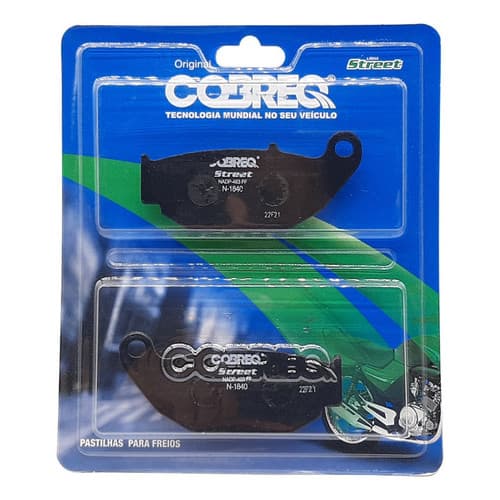 PASTILHA FREIO TRASEIRO COBREQ ( N-1840 ) BROS 160 / CB250 F TWISTER ( TODOS OS ANOS )
