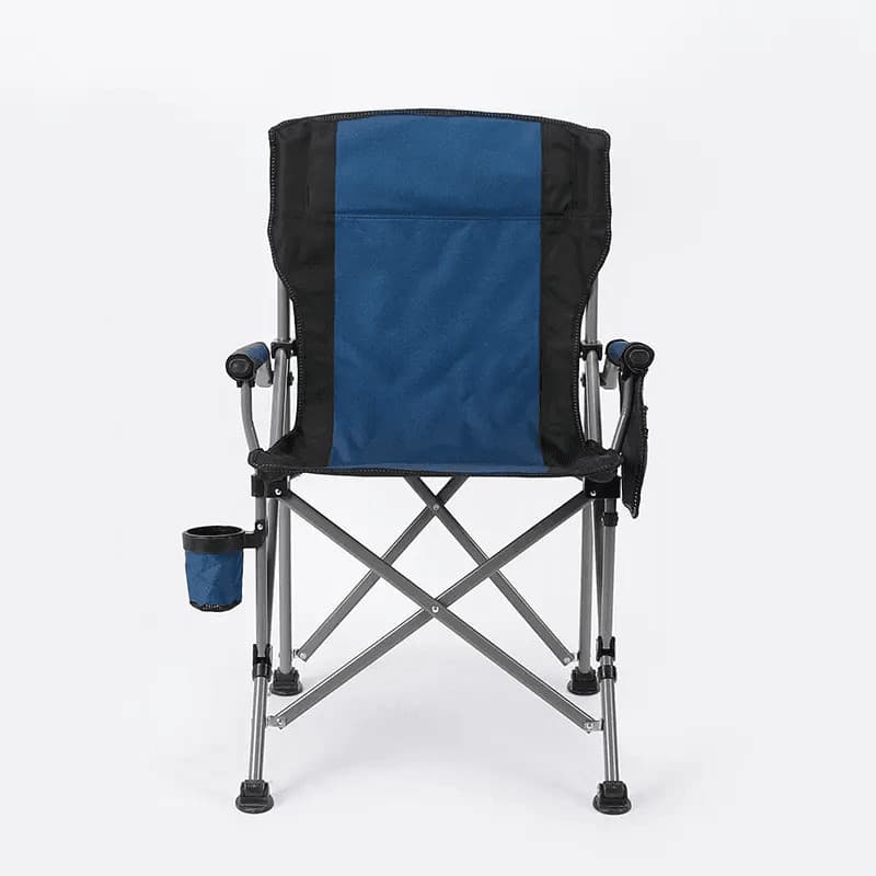 Cadeira Dobrável Em Aço Azul Camping, Pesca Porta Copos Com Bolsa