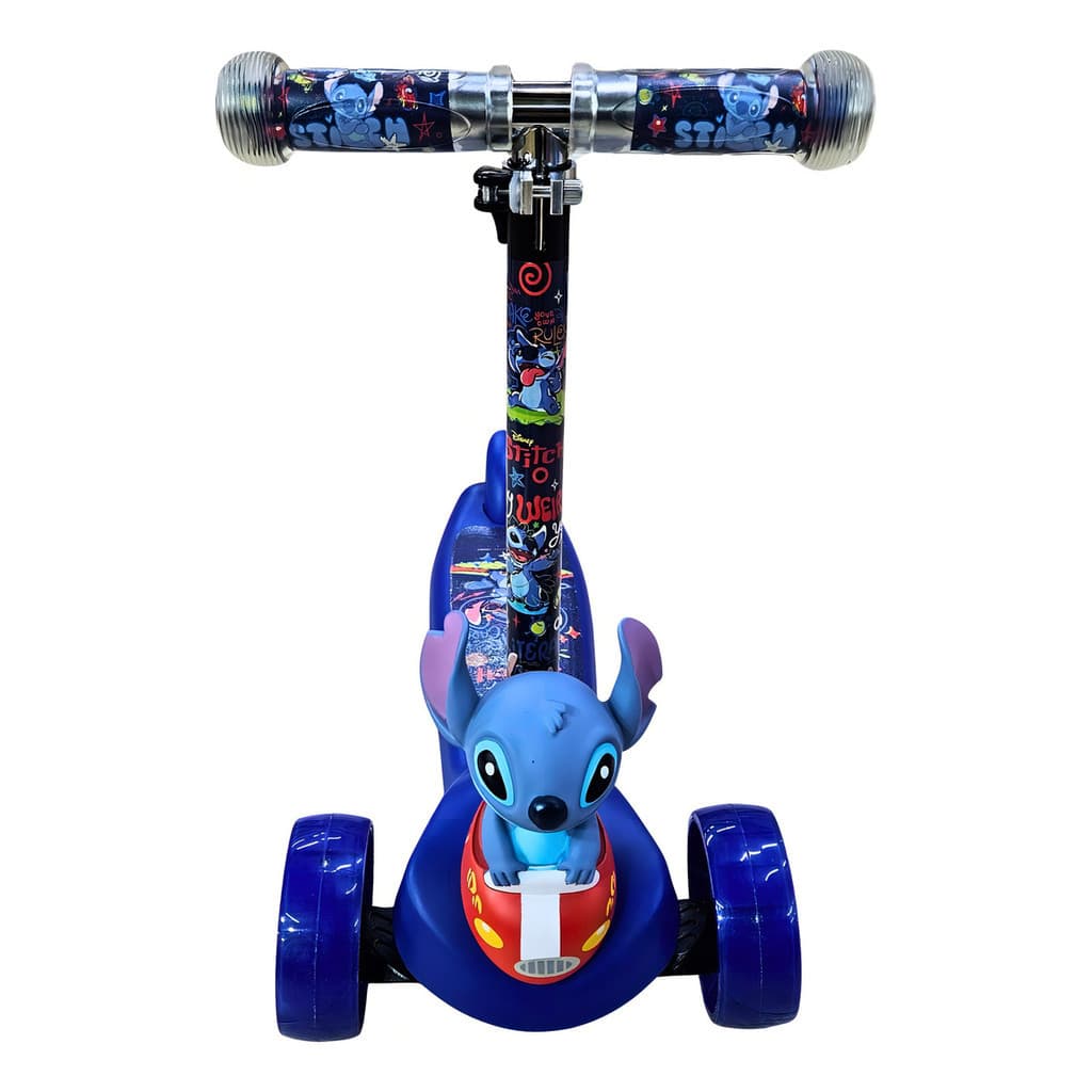 Patinete 3 Rodas Stitch Disney Azul com Iluminação LED