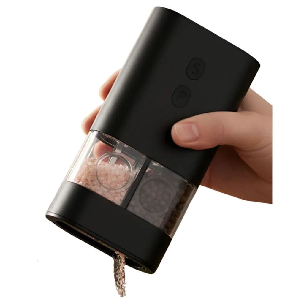 Moedor Tempero Elétrico Automático 2 em 1 USB Recarregável Ajustável LED Baixo Ruído 70ml