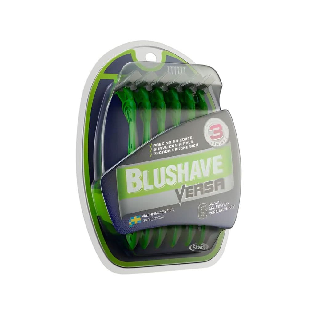 Kit 6 Aparelho Barbear 3 Lâminas Para Barba Rosto Pescoço