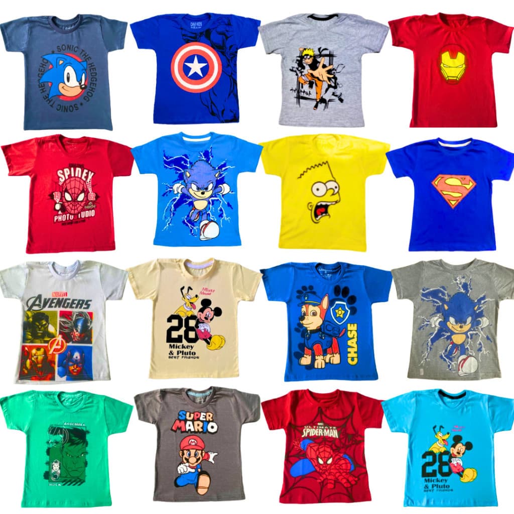kit 5 Camisetas Infantil Menino Premium