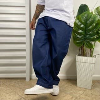 Calça Jeans Boca Larga Balão Masculina Estilo Skate