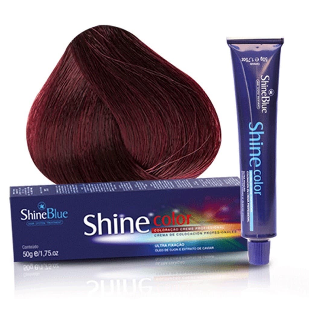 Coloração 6.62 Louro Escuro Vermelho Irisado Shine Blue 50g