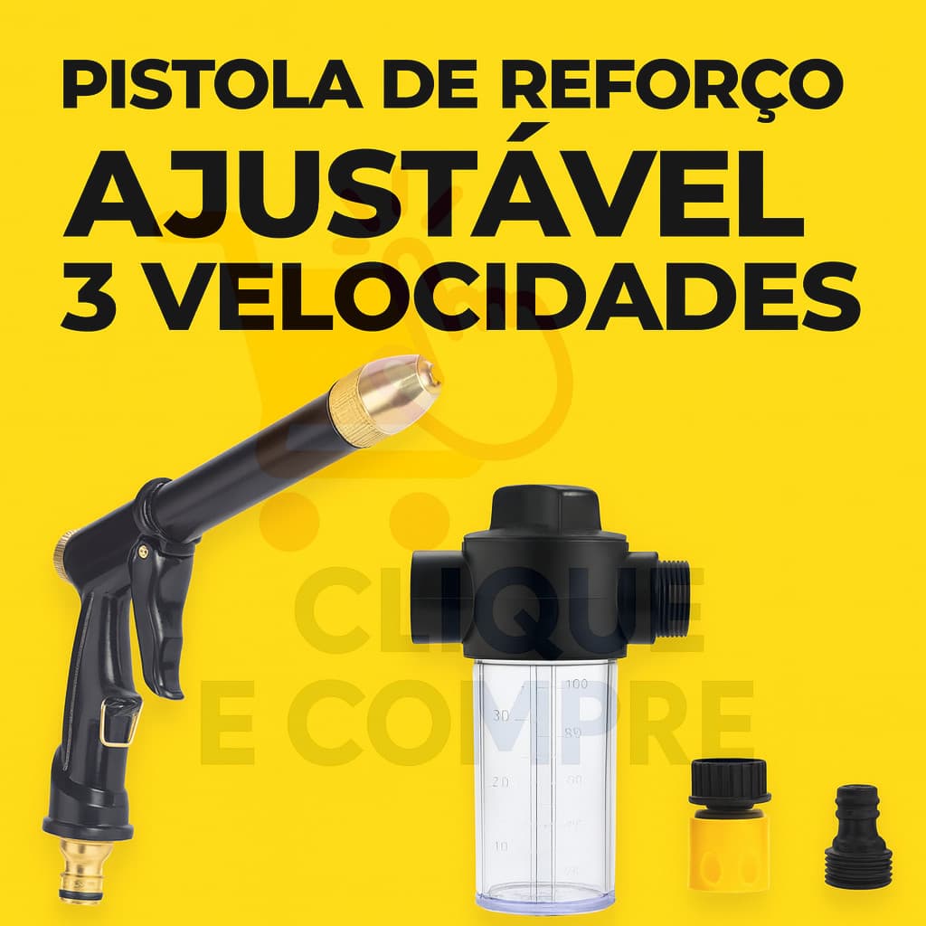 Pistola Ajustável com Reservatório Ferramenta Multiuso Alta Pressão Limpeza e Irrigação Doméstica