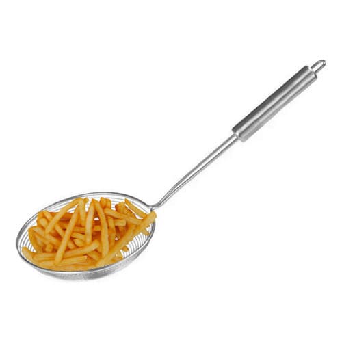 Colher Escumadeira Grande Inox Para Fritura Pastel Cozinha Inox