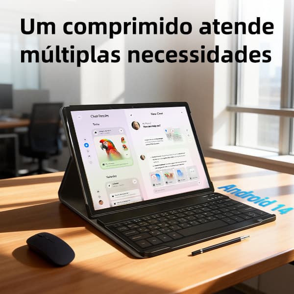 JEPK T103 2026NOVO Tablet 10.1 Polegadas  Android 14 | Teclado Bluetooth + Caneta …Stylus — Perfeito para Estudo e Negóc
