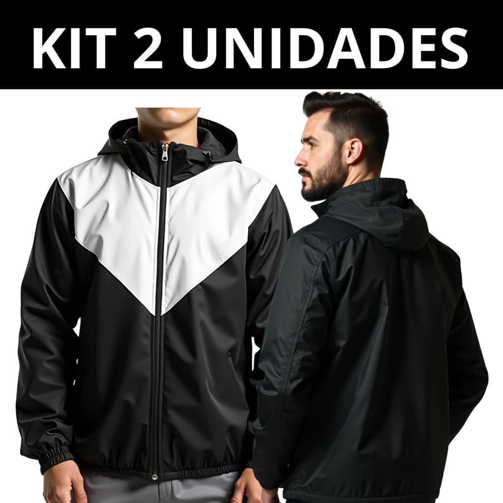 Kit 2 Jaquetas Corta Vento Masculino Com Capuz Casaco Tactel Academia leve Treino Premium
