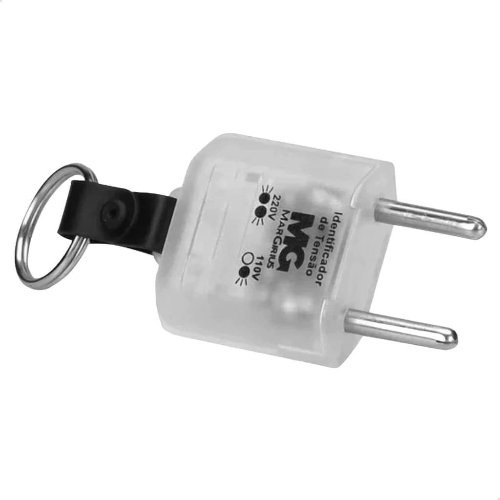 Plugue Identificador de Tensão Chaveiro Margirius 127V 220V Eletricista Segurança Padrão NBR