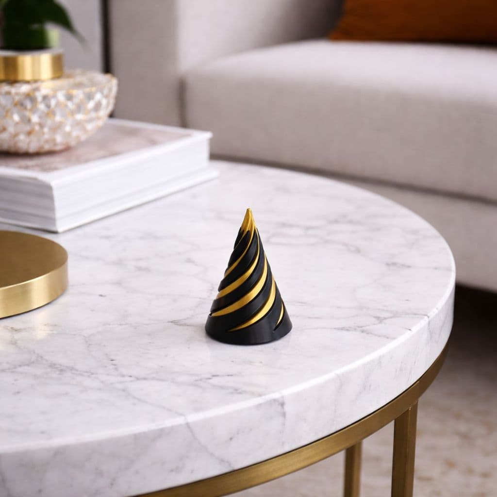 Escultura  Interativa Decorativa Espiral Bicolor