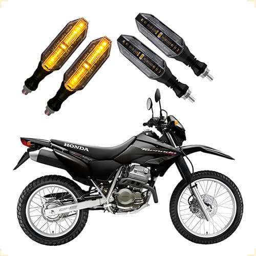 Kit 4 Seta Esportiva P26 Honda Xr 250 Tornado 2007 2008 2009 Par Preto
