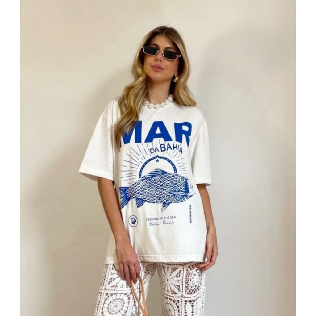 Camiseta Feminina T-shirt Estampada 100% Algodão Fio 30.1 Tee