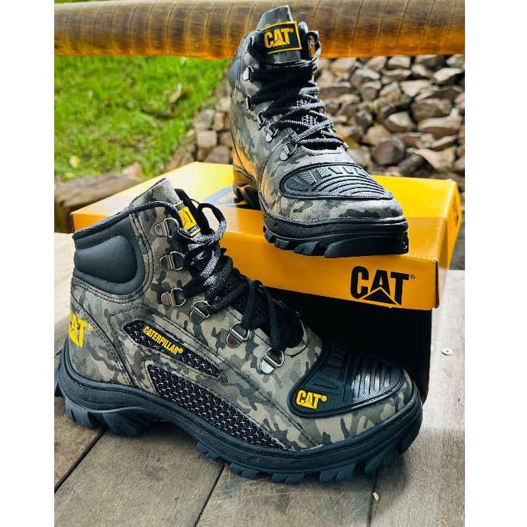 Coturno Bota Caterpillar Masculina Impermeável Couro com Palmilha de Gel OUTLET