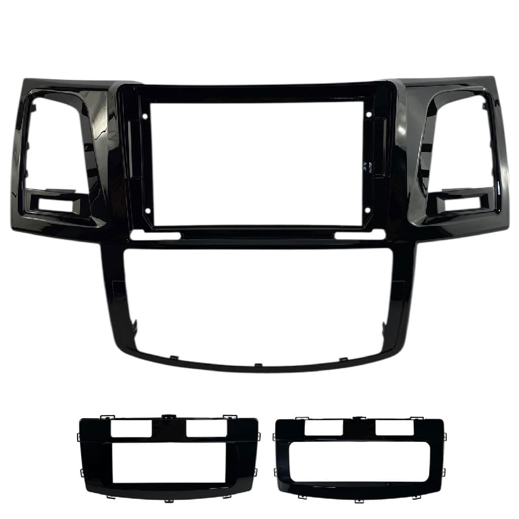 Moldura Painel Multimidia 9 Polegadas Toyota Hilux SW4 2006 A 2015 Ar Digital Black Piano