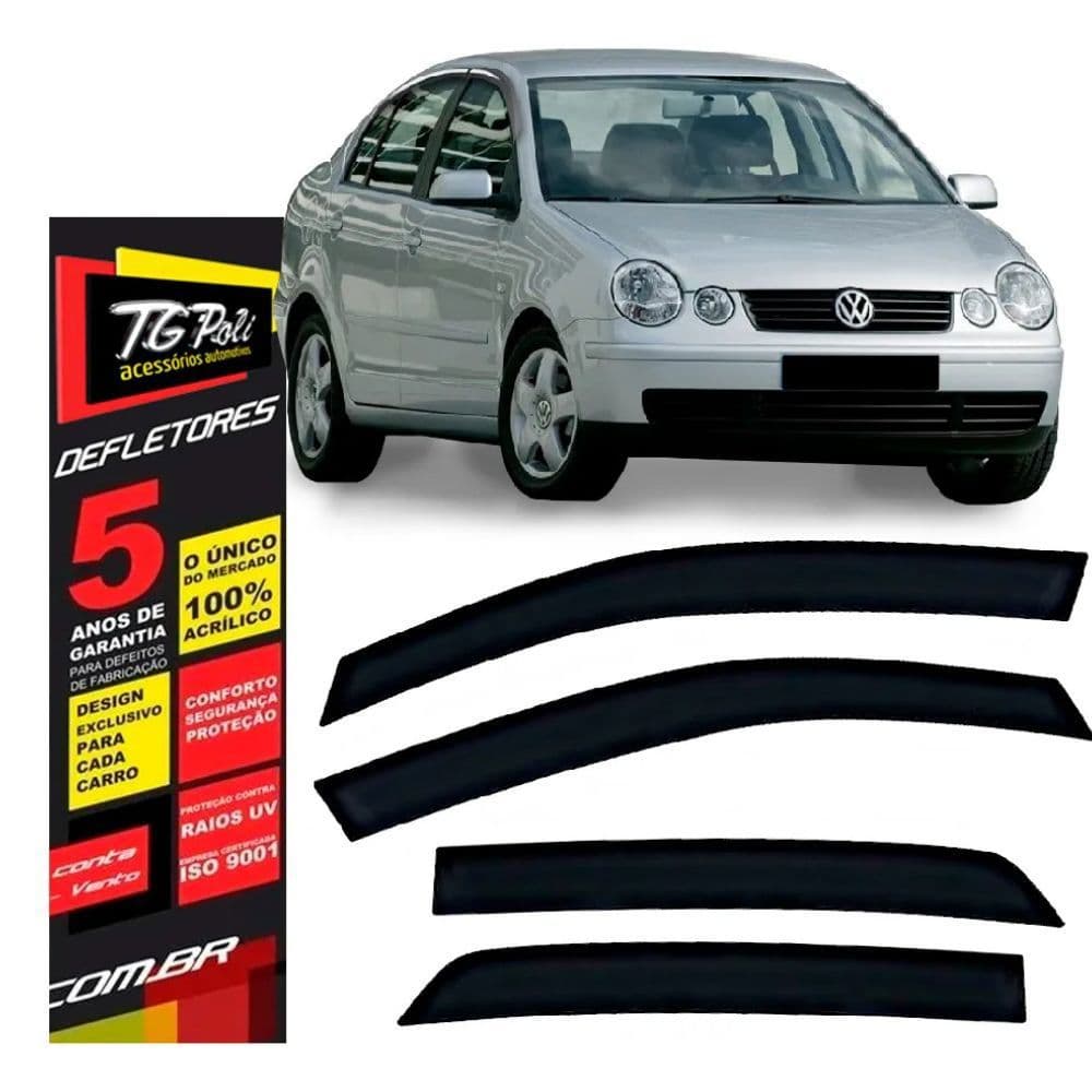 Calha De Chuva Vw Polo Sedan 2003 A 2015 Protetor 4 Portas
