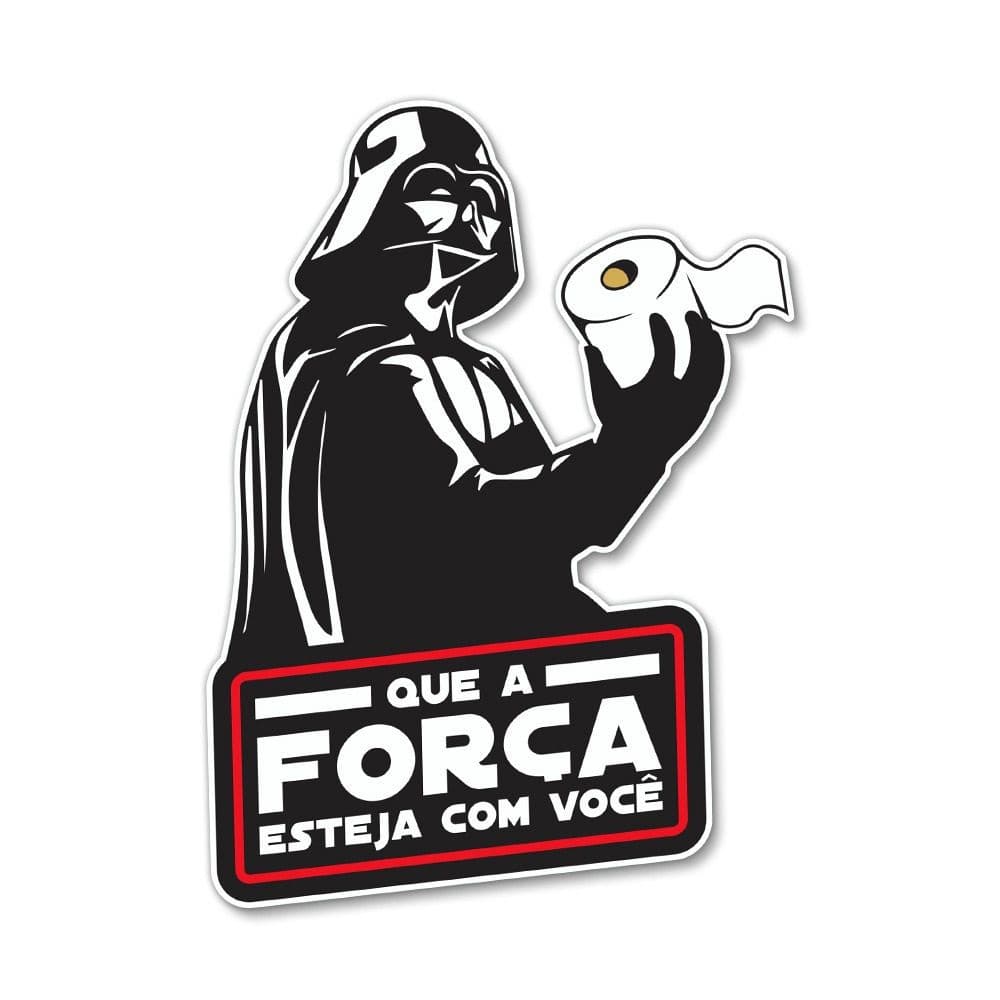 Quadro Placa Decorativa De Banheiro Darth Vader Que A Força Esteja Com Voce