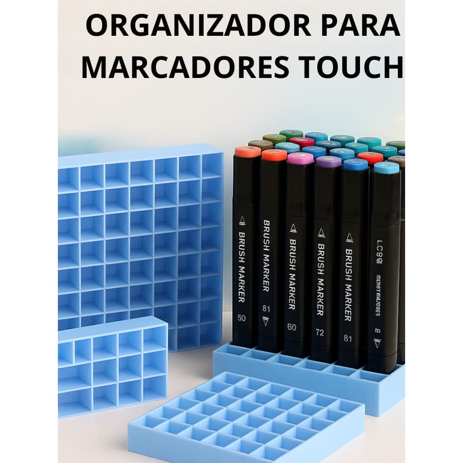 Organizador para Canetas e Marcadores 3D – Suporte para 30 a 168 Touch, Copic e Magic Color