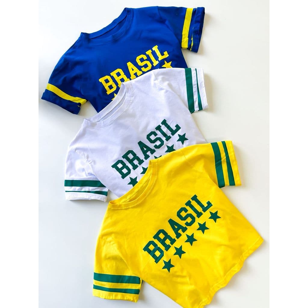 T-Shirt Cropped Estampada Brasil Ref. 1900
