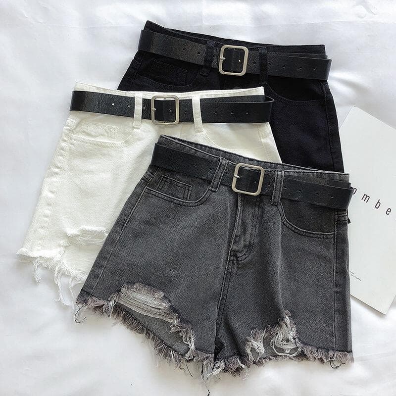 Menina quente Denim Shorts feminino novo estilo mais magro olhar cintura alta solta versão coreana estudante influenciad