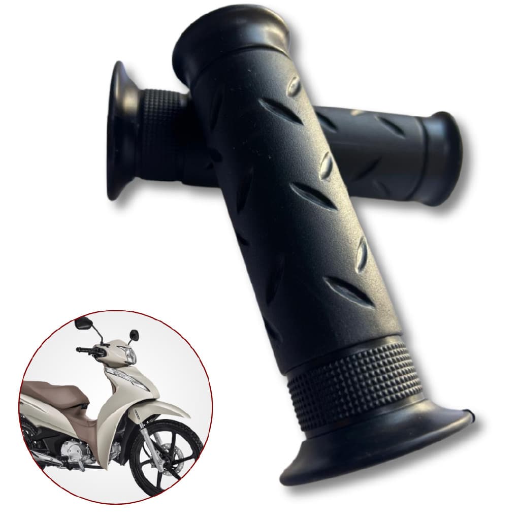 Par Manopla Luva De Punho Guidão Moto Biz 100 Biz 125 Preto