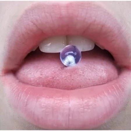 Piercing de Língua Transparente Silicone 19mm Masculino Feminino
