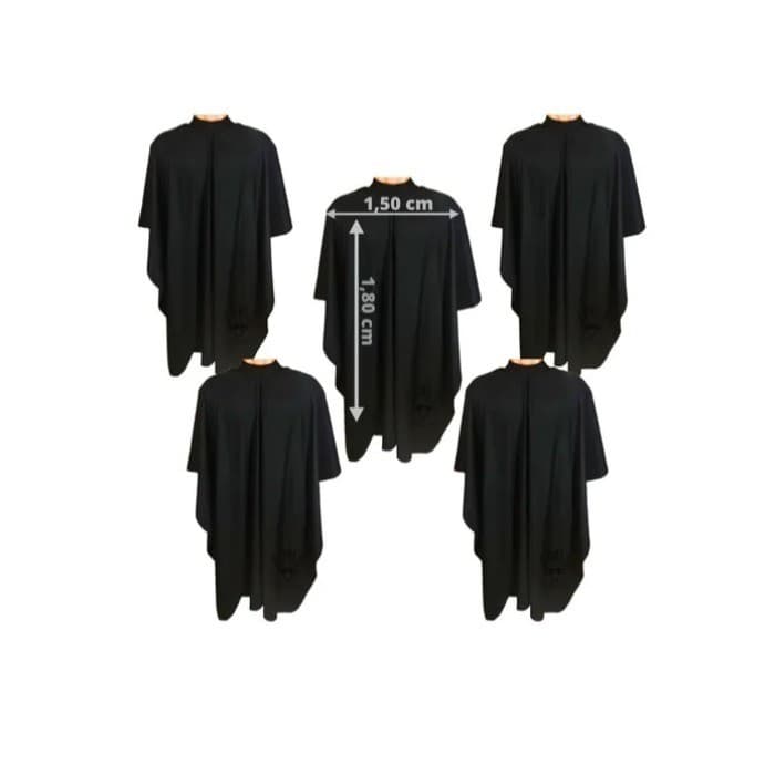 Kit Capa De Corte Para Barbeiro Microfibra Ziper Gigante