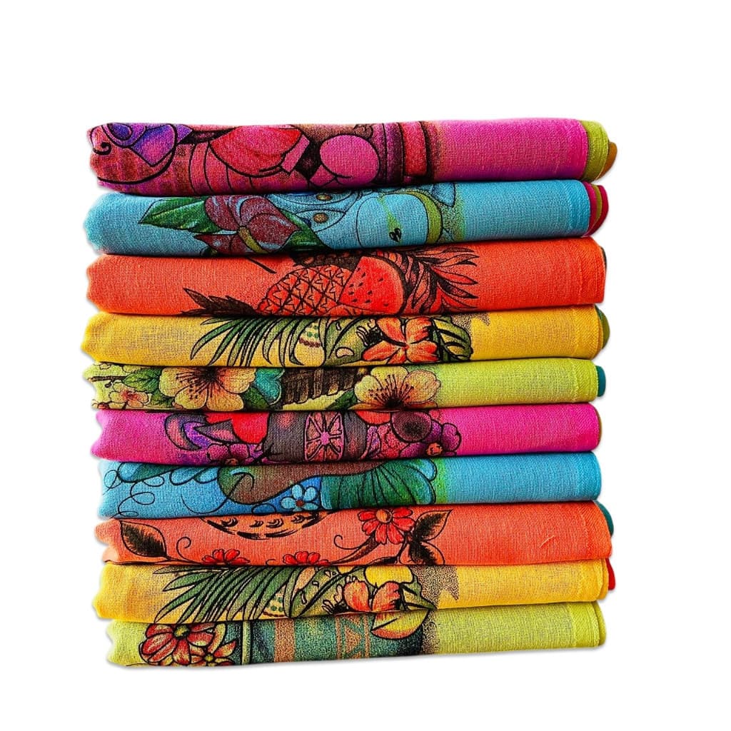 Pano De Prato Estampado Colorido Premium Kit Com 10 Peças Atacado - Envio Imediato