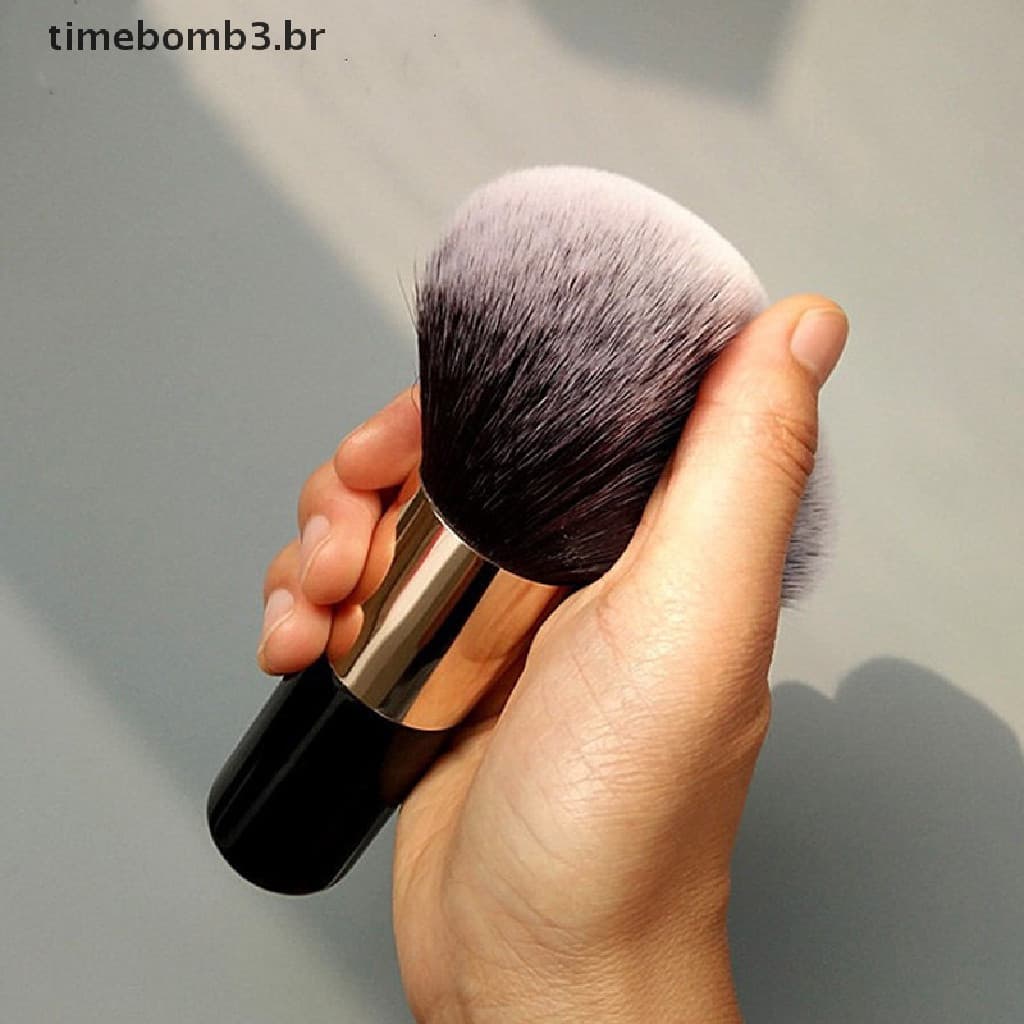 HB Pincel de maquiagem grande de 1 peça, pincel para pó, pincel para base, para blush, facial de cerdas ma