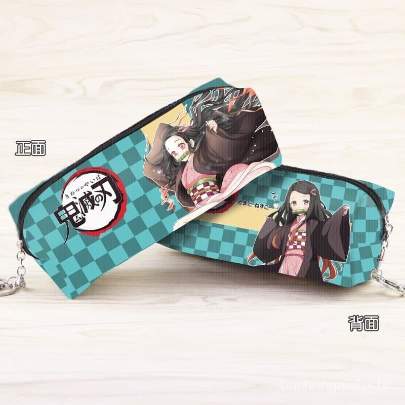 Anime Demon Slayer : Kimetsu no Yaiba Estojo De Couro Sintético Kamado Tanjirou Bolsa De Papelaria