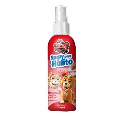 Spray Hálito Fresco para Cães e Gatos CatDog Sabor Morango Higiene Bucal 120ml