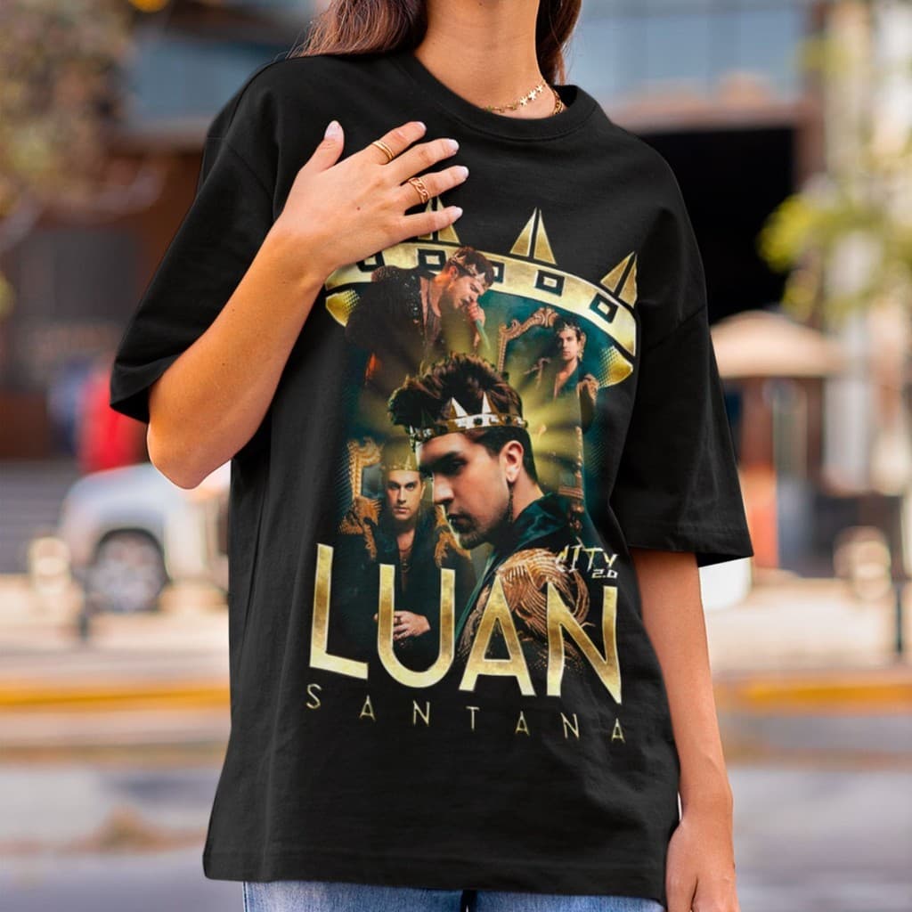 Camiseta Feminina Turnê 2026 Luan Santana Estampa Digital Exclusiva Camisa Algodão Premium 30.1