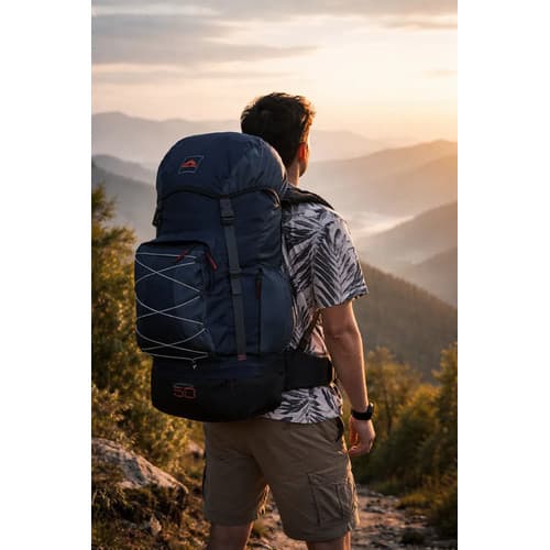 Mochila Trilhas E Rumos Caminhada 50 Litros Azul/cinza