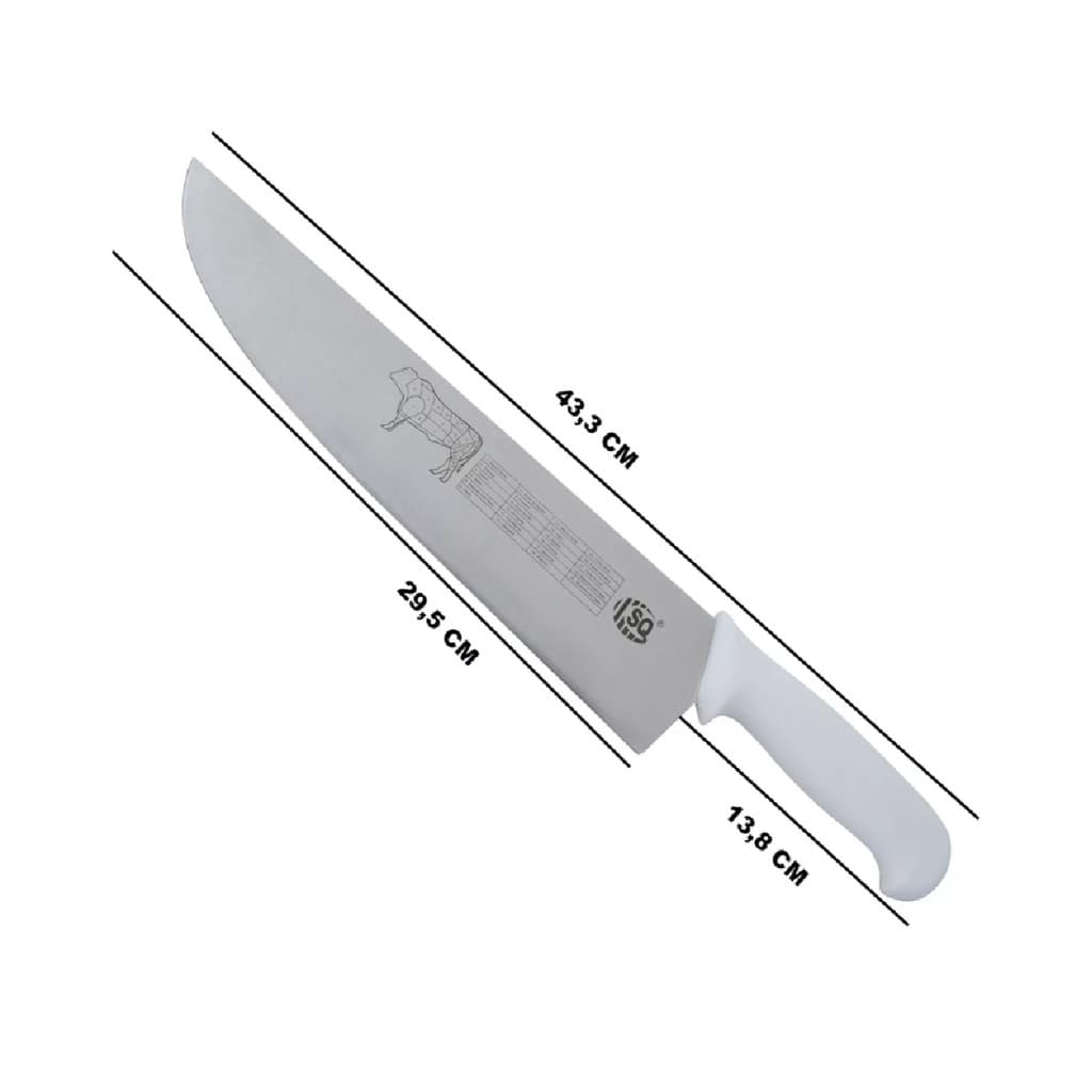 Faca Churrasco 43cm 12pol Açougue Precisão Corte Afiada Profissional
