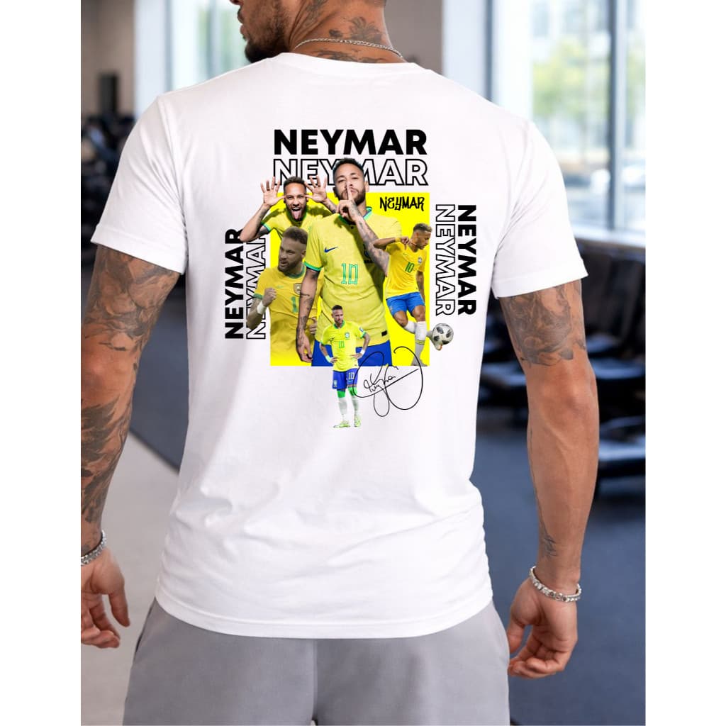nova Camiseta Neymar estampado na costas Masculina Premium Algodão Conforto seleção envio imediato