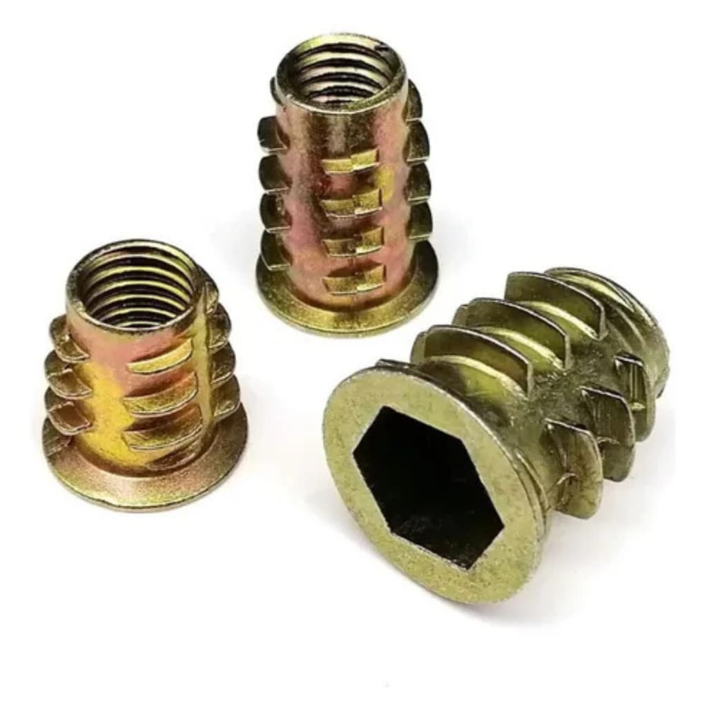Kit 70 Rebites Porcas Cabeça Hexagonal Marcenaria Madeira